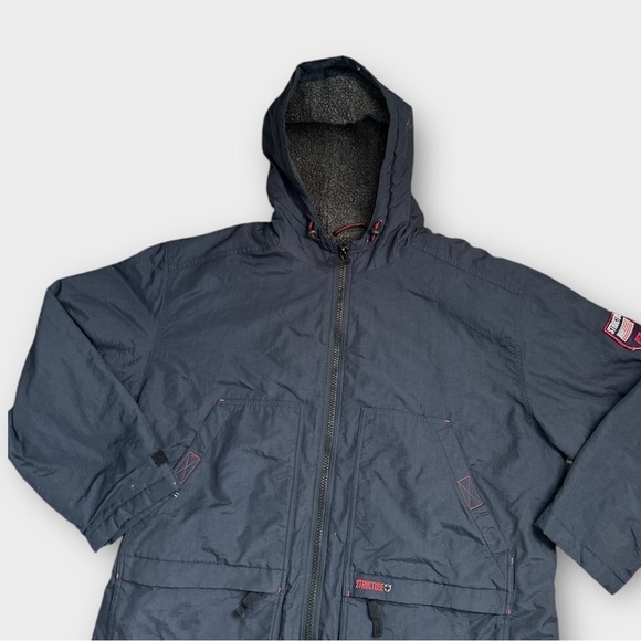 Vintage Structure Parka Jacket Navy Blue Men’s Size XL - Picture 3 of 9